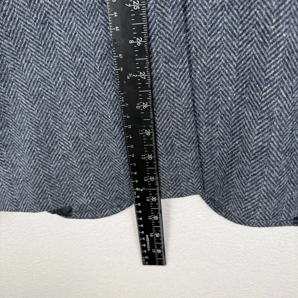 Pendleton Sport Coat Mens 44 Gray Herringbone Virgin Wool Elbow Patch Blazer